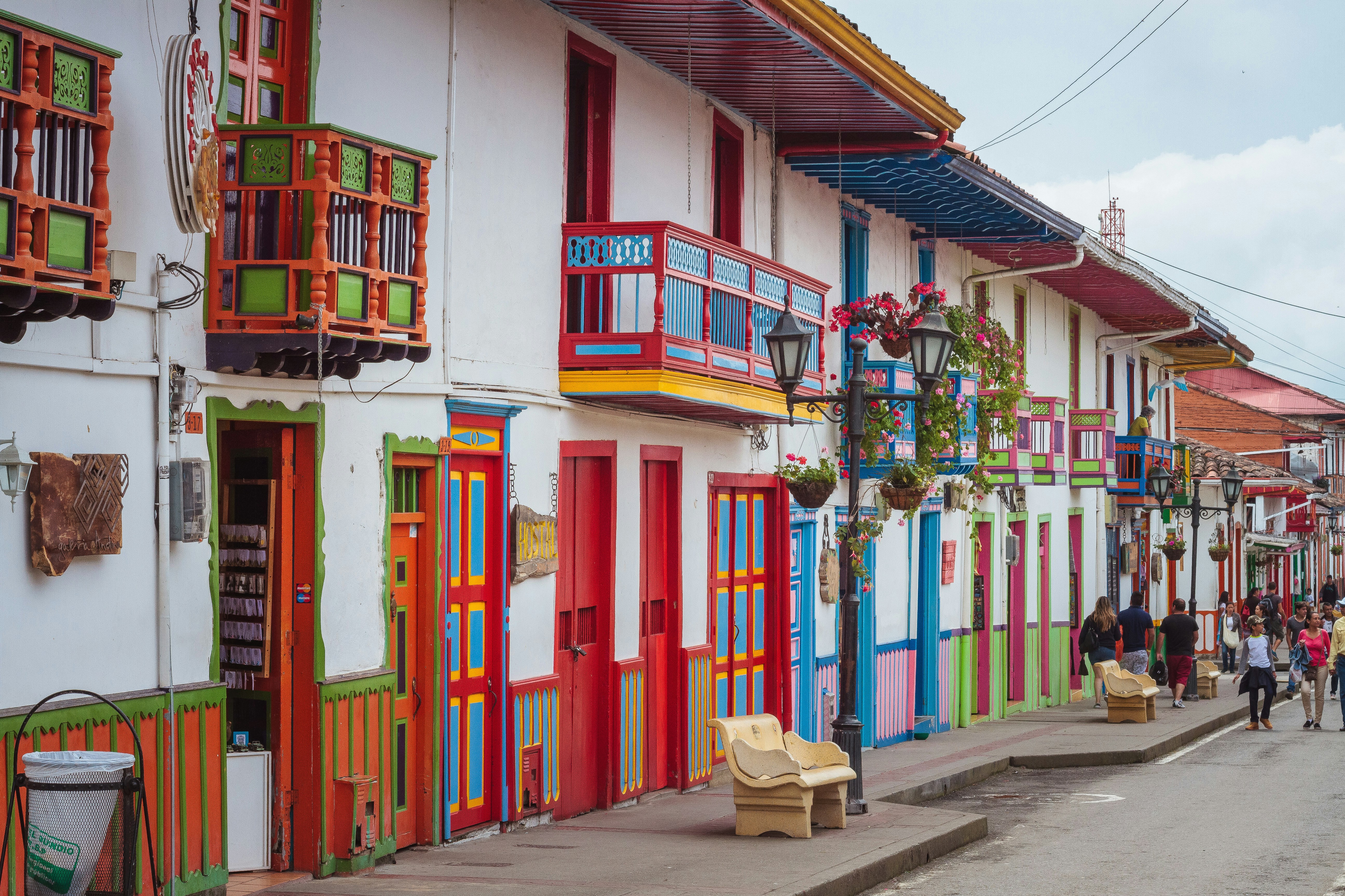 Casas coloridas de Salento, Colômbia